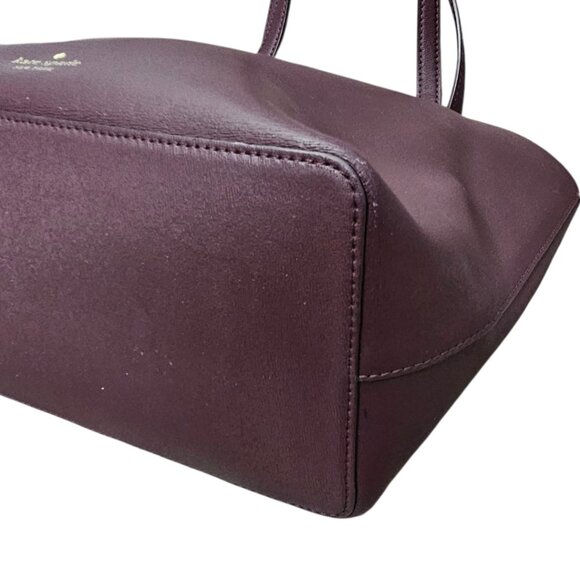 KATE SPADE Kaci Chocolate Cherry Leather Large Tote Shoulder Bag COA - Picture 8 of 16